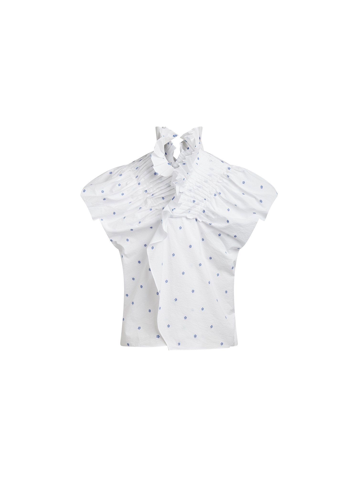 Top manches courtes à fleurs - Blanc & Bleu