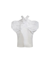 Top manches courtes en organdi - Blanc