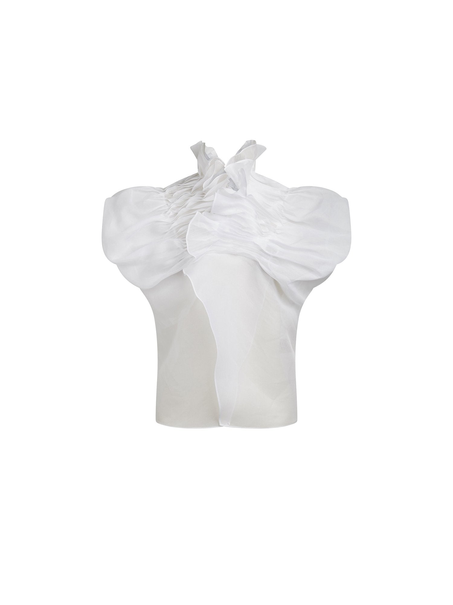 Top manches courtes en organdi - Blanc