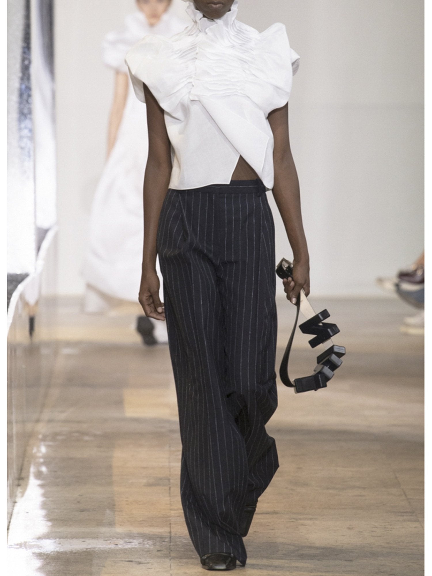 Top manches courtes en organdi - Blanc