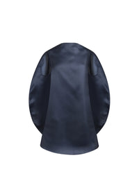 Top sans manche en satin de soie - Navy