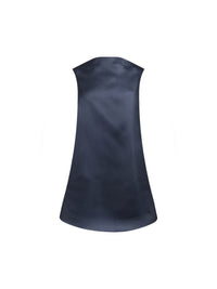 Top sans manche en satin de soie - Navy