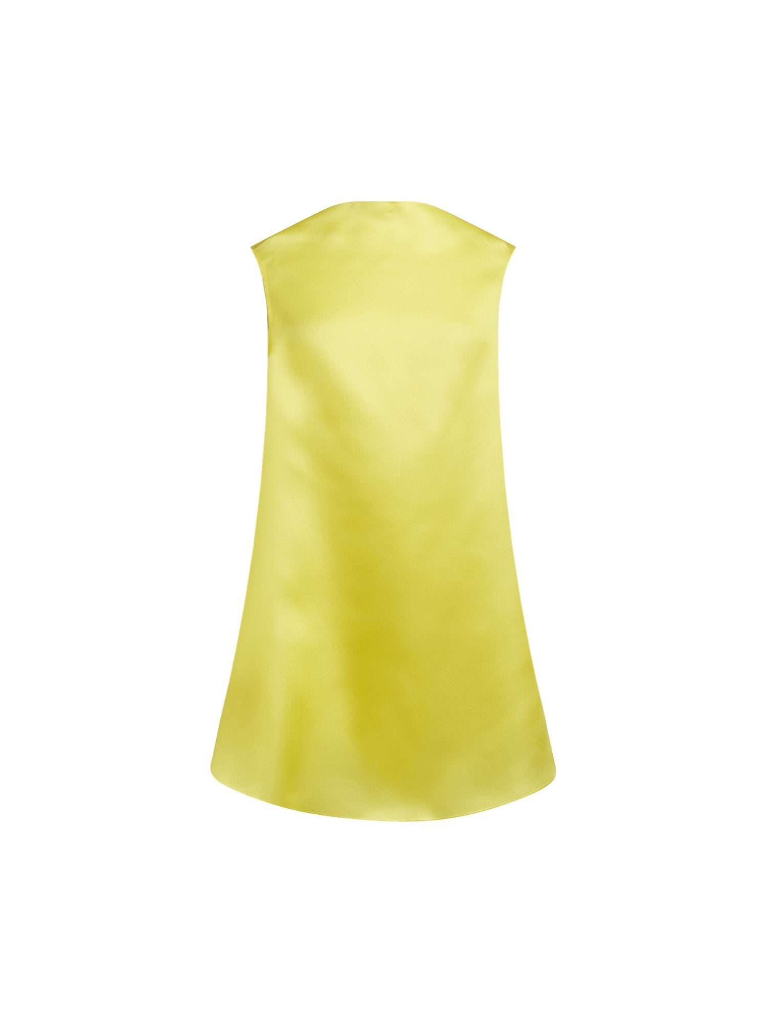 Top sans manche en satin de soie - Jaune