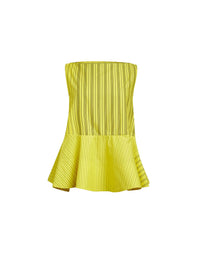 Top sans manche rayé - Jaune & Navy