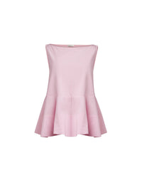 Top évasé sans manche en popeline - Rose