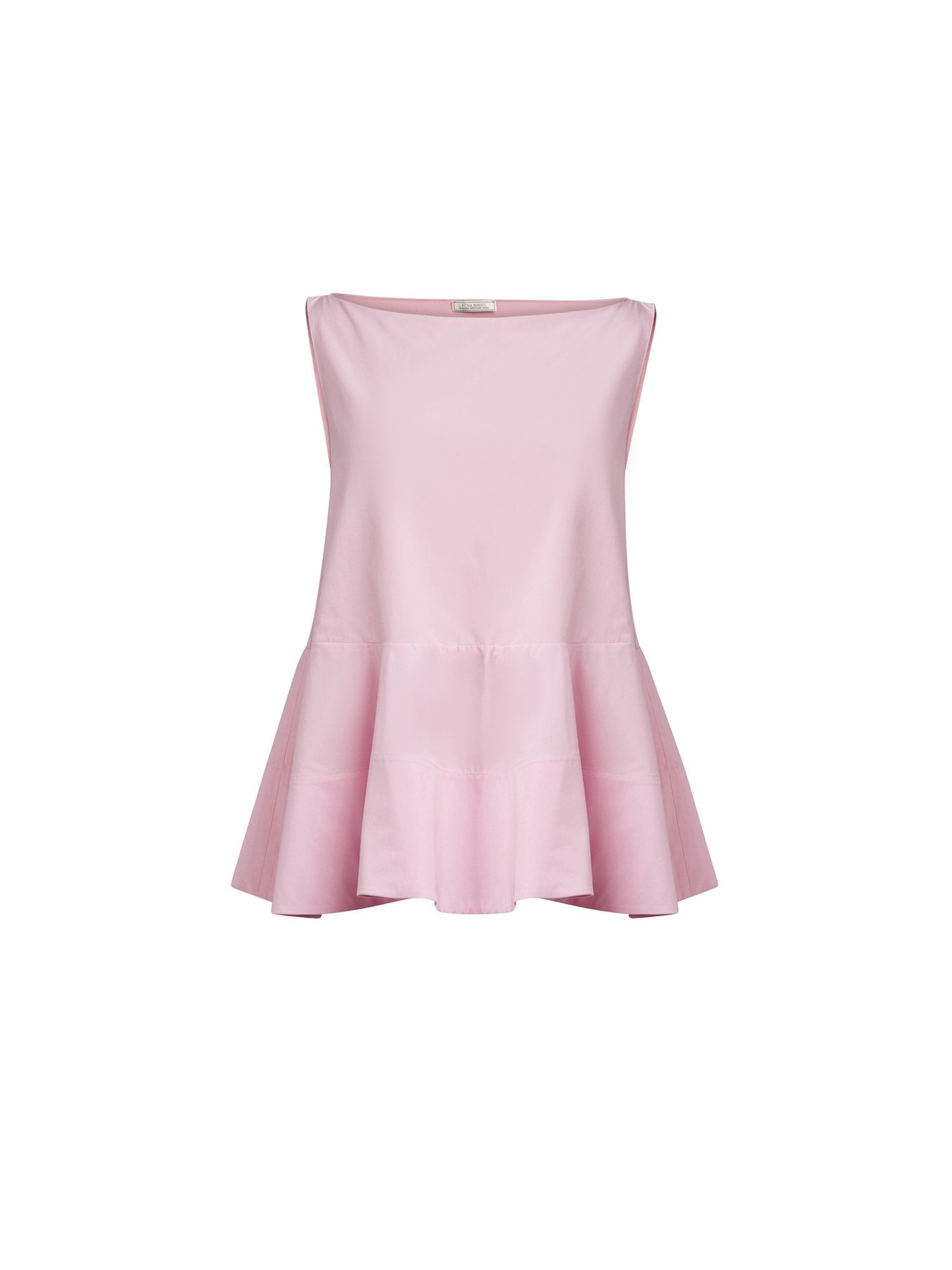 Top évasé sans manche en popeline - Rose