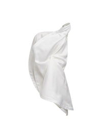 Top en organza de soie - Blanc