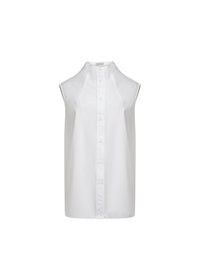 Top sans manche en popeline de coton - Blanc