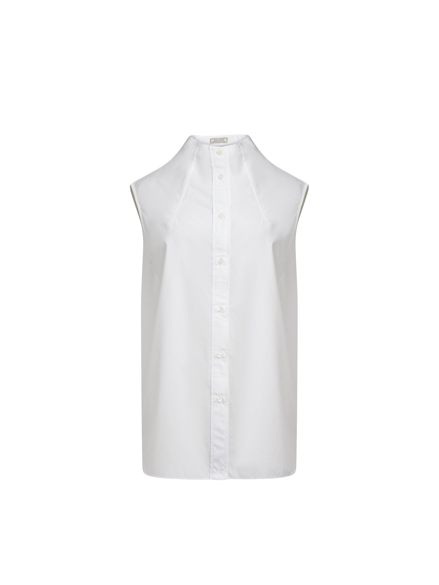 Top sans manche en popeline de coton - Blanc