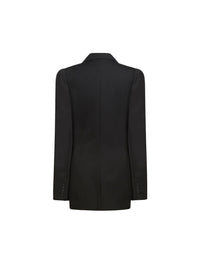 Veste de costume plissée en laine - Noir