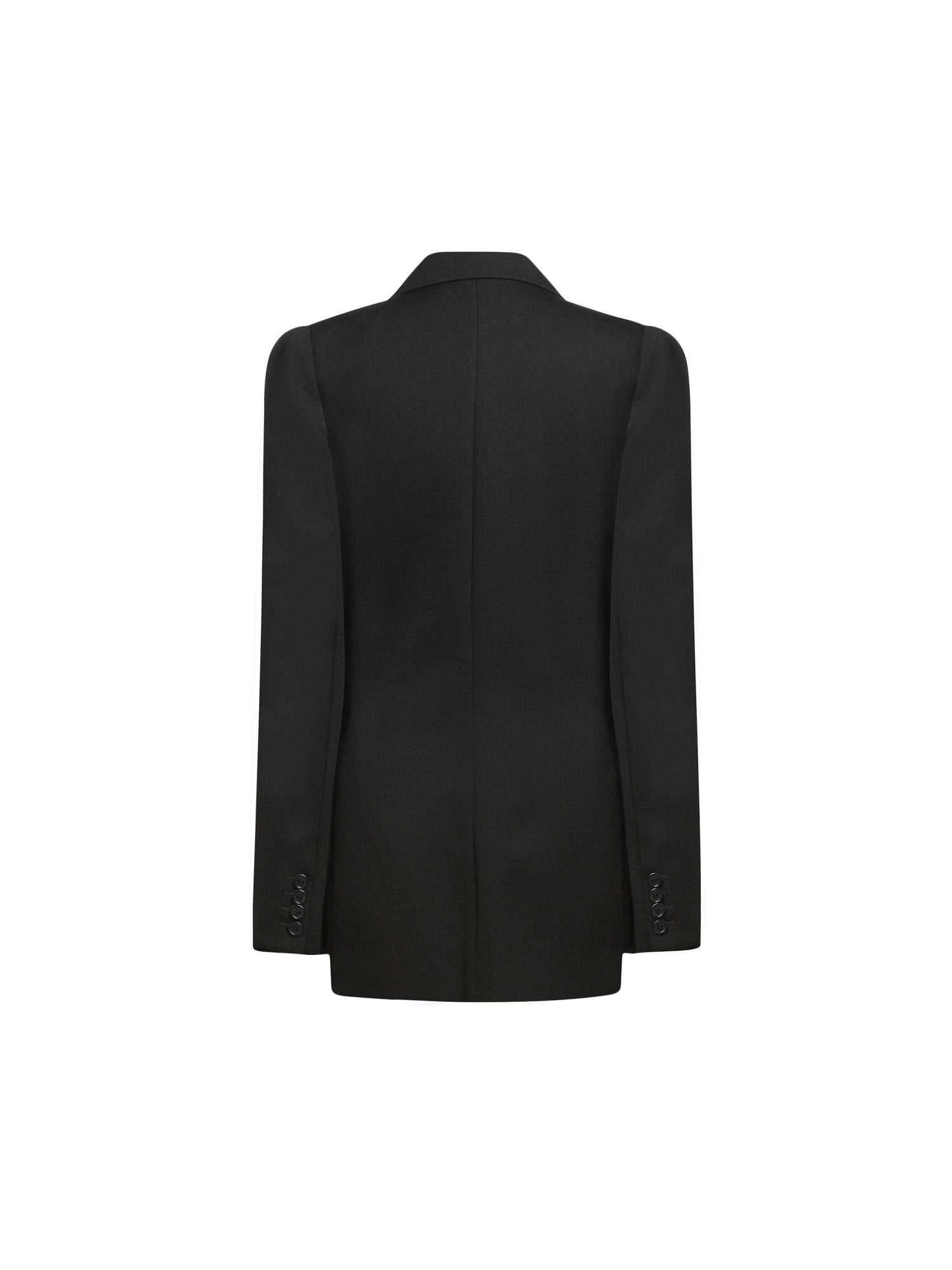 Veste de costume plissée en laine - Noir