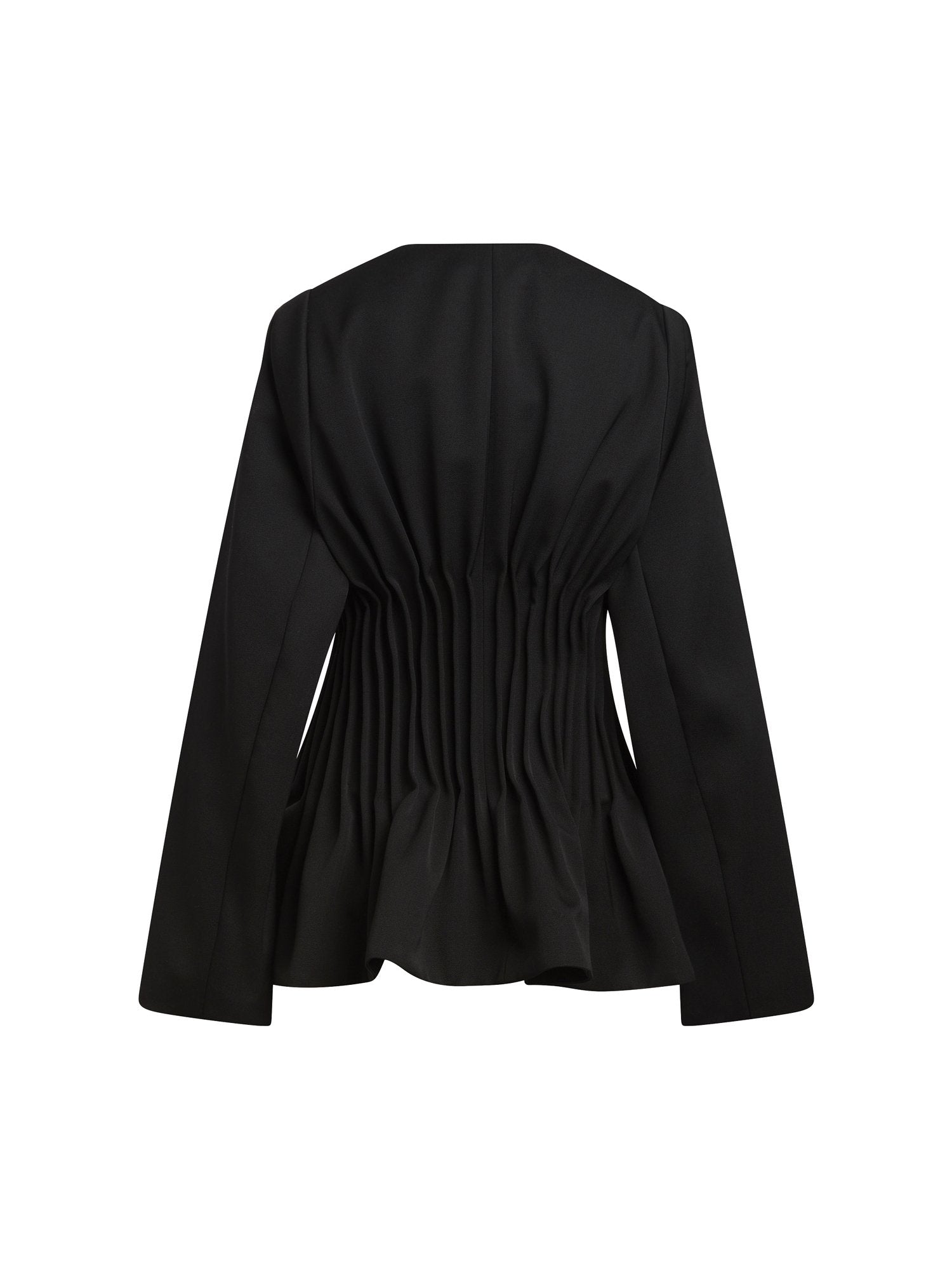 Veste évasée en drap de laine - Noir
