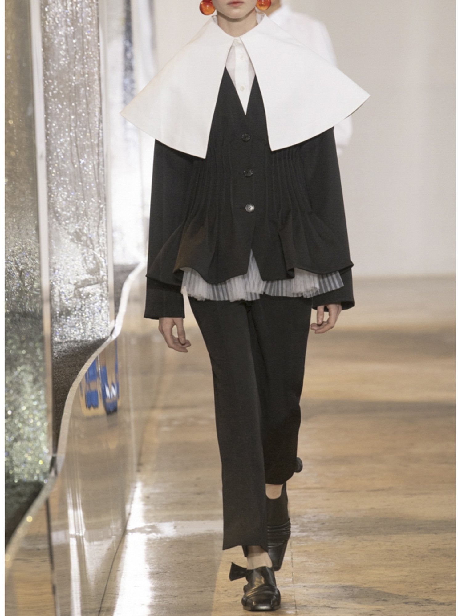 Top manches longues en satin de soie - Blanc