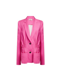 Veste gabardine plissée - Rose Neon