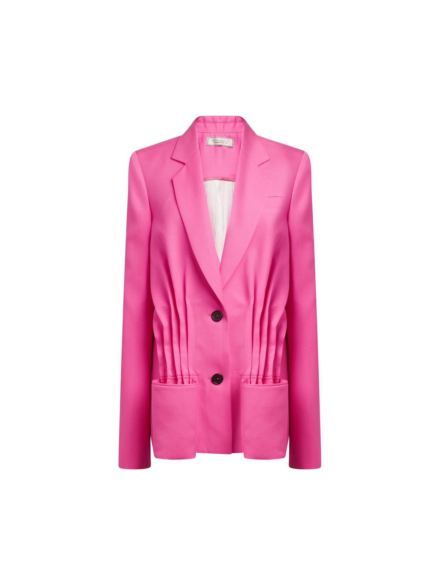 Veste gabardine plissée - Rose Neon