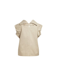 Veste manches courtes gabardine - Sable