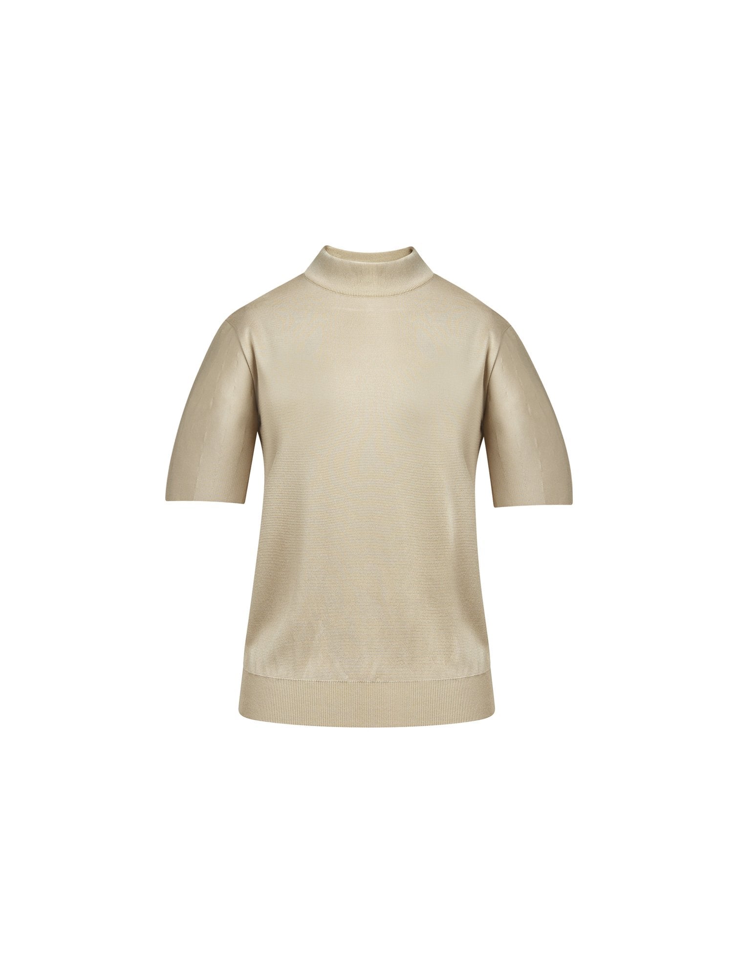 Pullover manches courtes en maille - Beige