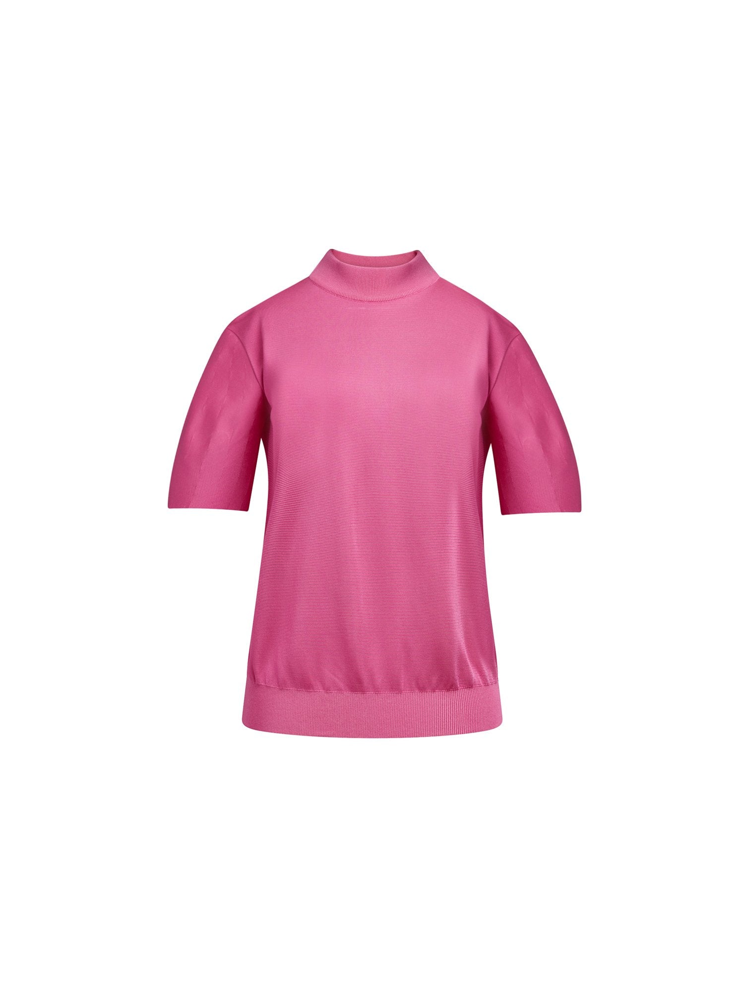 Pullover manches courtes en maille - Fuchsia