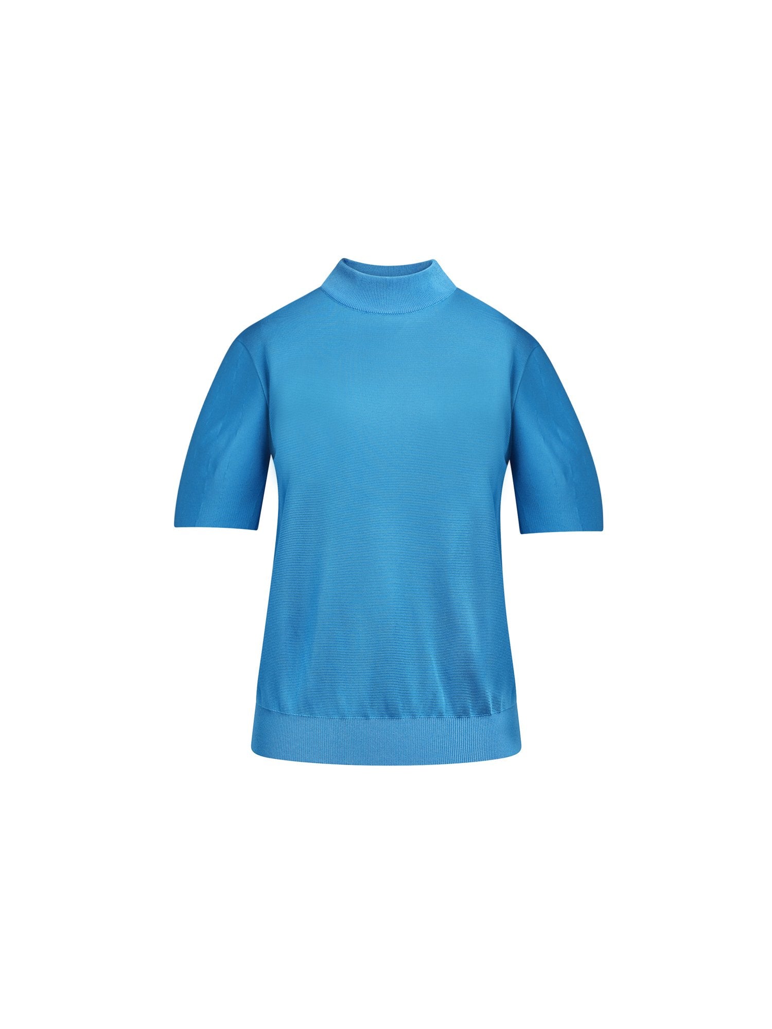 Pullover manches courtes en maille - Cyan
