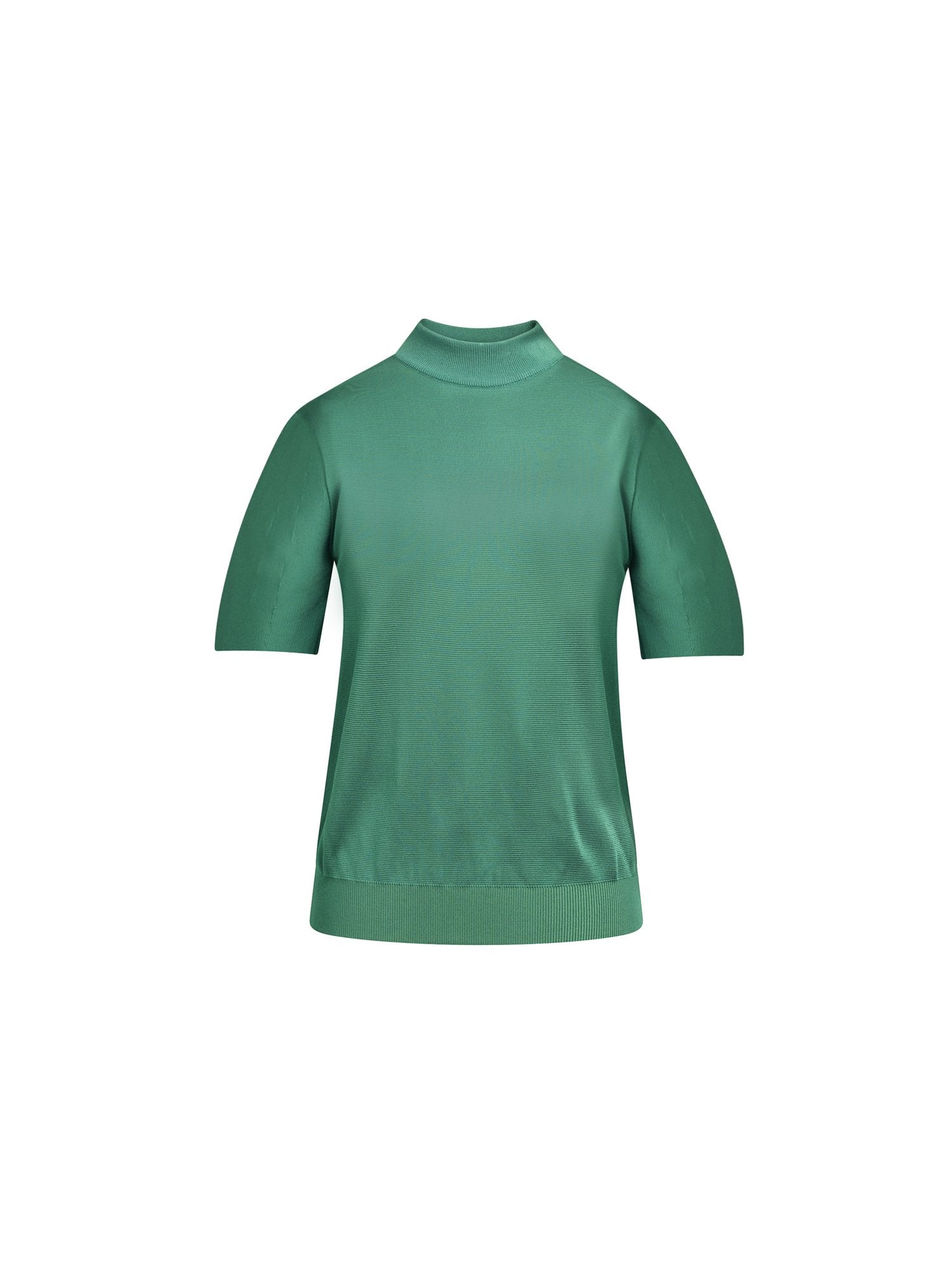 Pullover manches courtes en maille - Vert foncé
