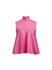 Pullover sans manche en maille plissée - Fuchsia