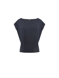 Pullover manches courtes en coton dégradées - Navy