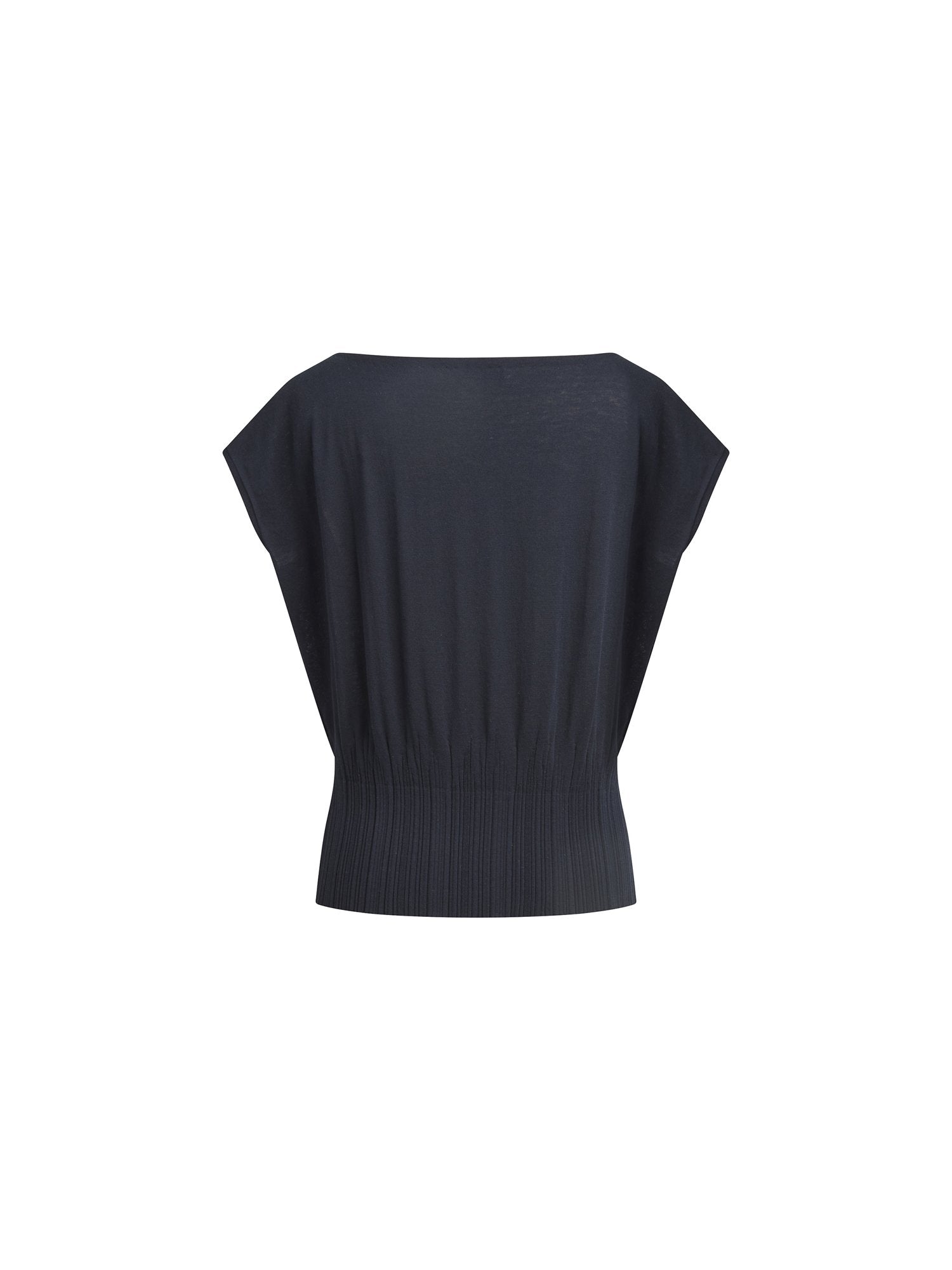 Pullover manches courtes en coton dégradées - Navy