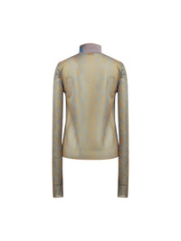 Pullover manches longues en jacquard python - Orange & Bleu