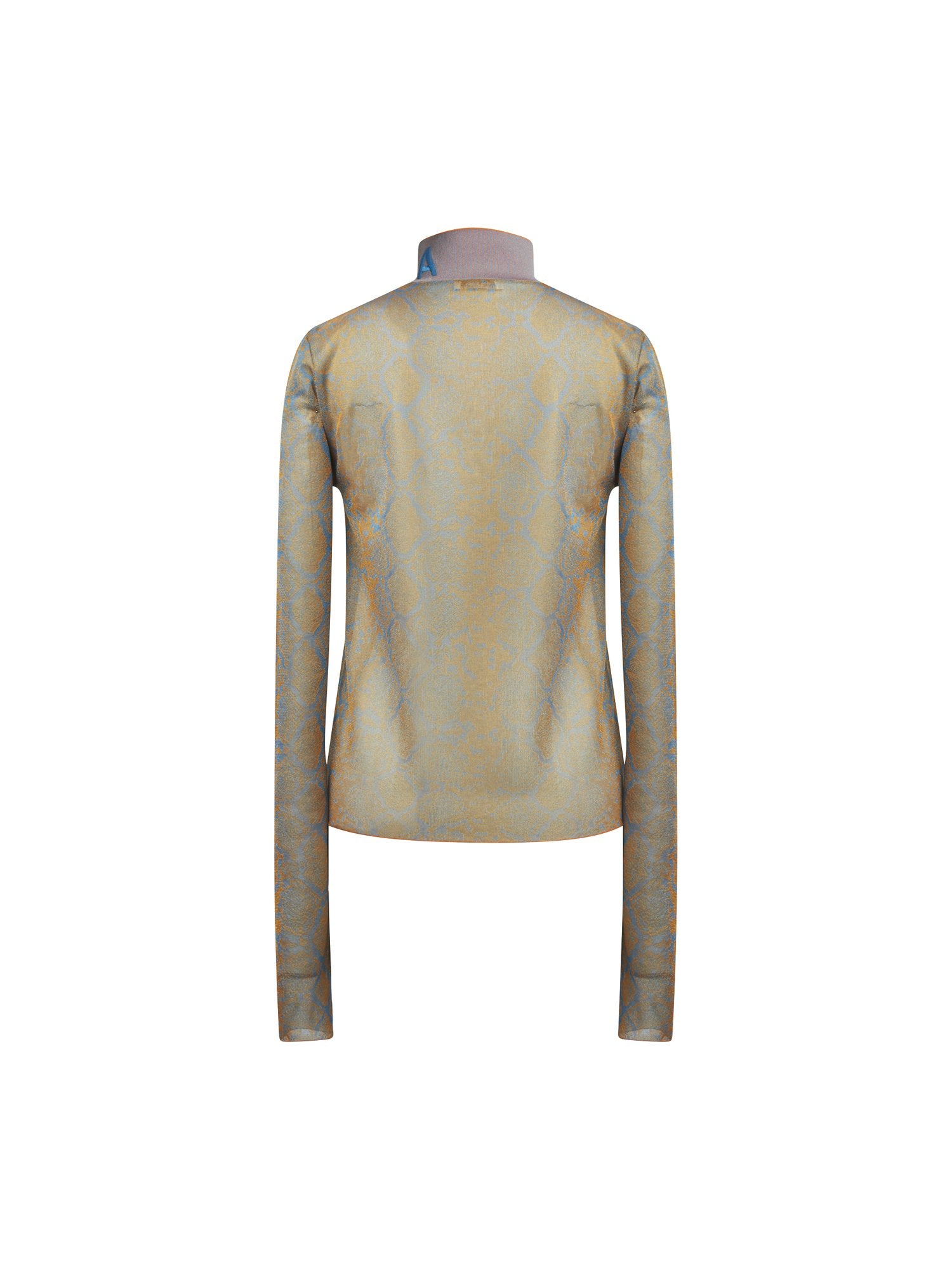 Pullover manches longues en jacquard python - Orange & Bleu