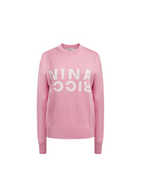 Pullover manches longues en coton de soie - Bubblegum