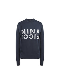 Pullover manches longues en coton de soie - Navy