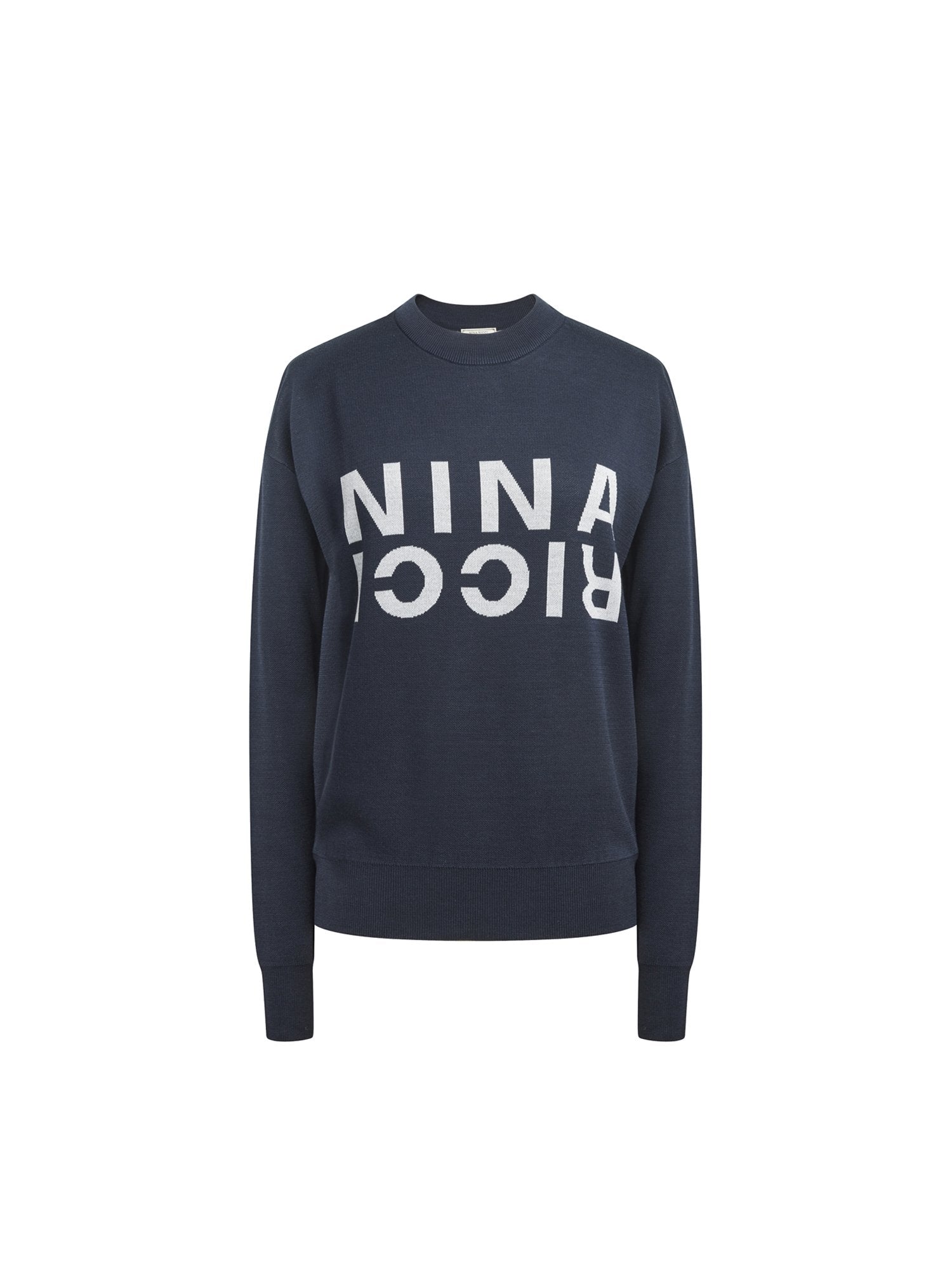 Pullover manches longues en coton de soie - Navy