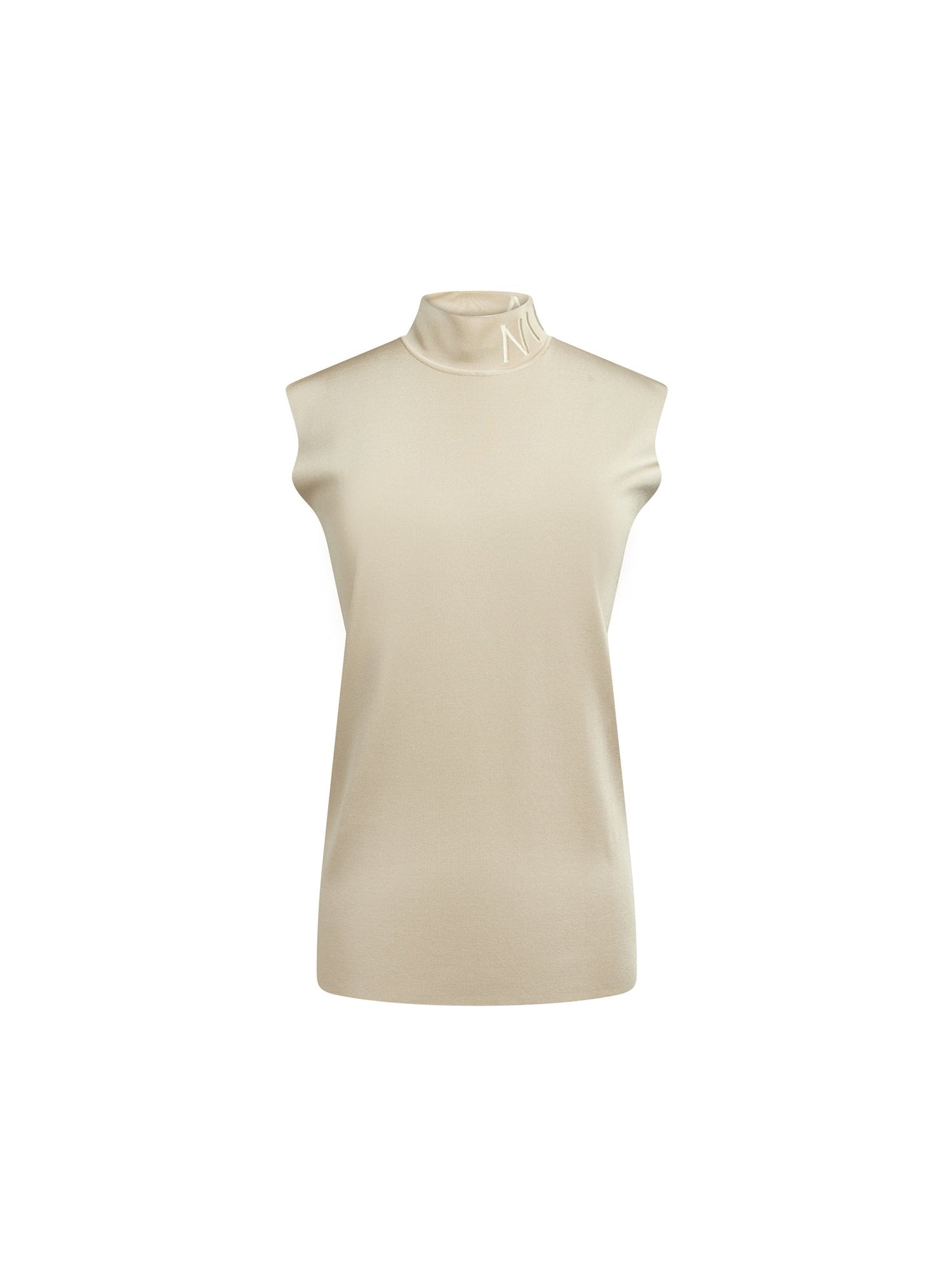 Pullover sans manche en maille - Beige