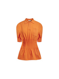 Top en maille éponge - Mandarine