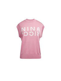 Pullover sans manche en coton de soie - Bubblegum