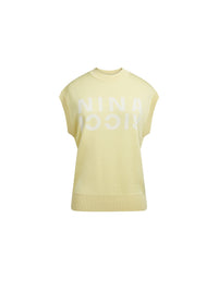 Pullover sans manche en coton de soie - Jaune Pâle