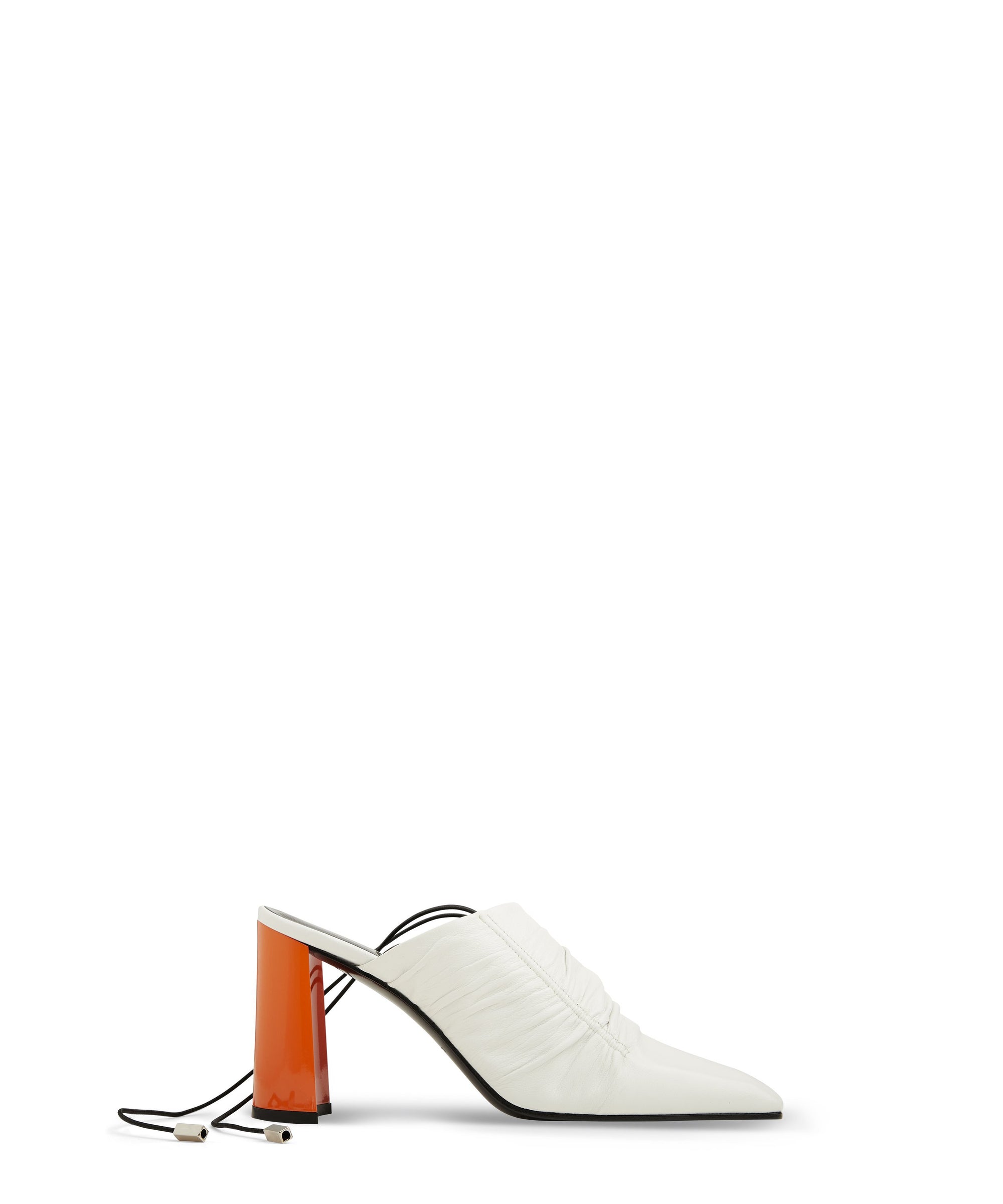 Escarpins lacets en cuir d'agneau - Blanc & Corail