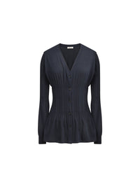 Cardigan manches longues en coton dégradées - Navy