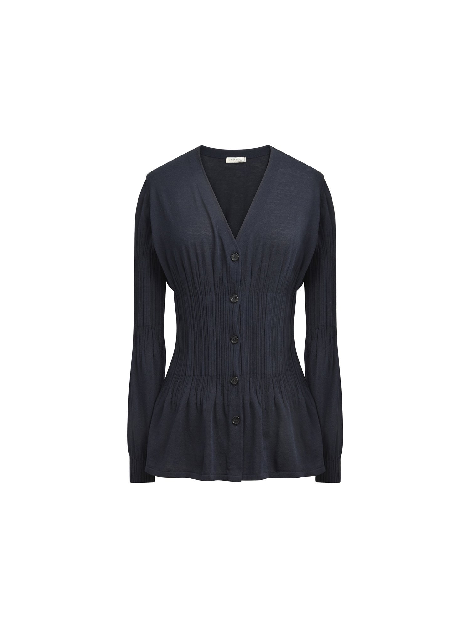 Cardigan manches longues en coton dégradées - Navy