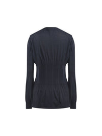 Cardigan manches longues en coton dégradées - Navy