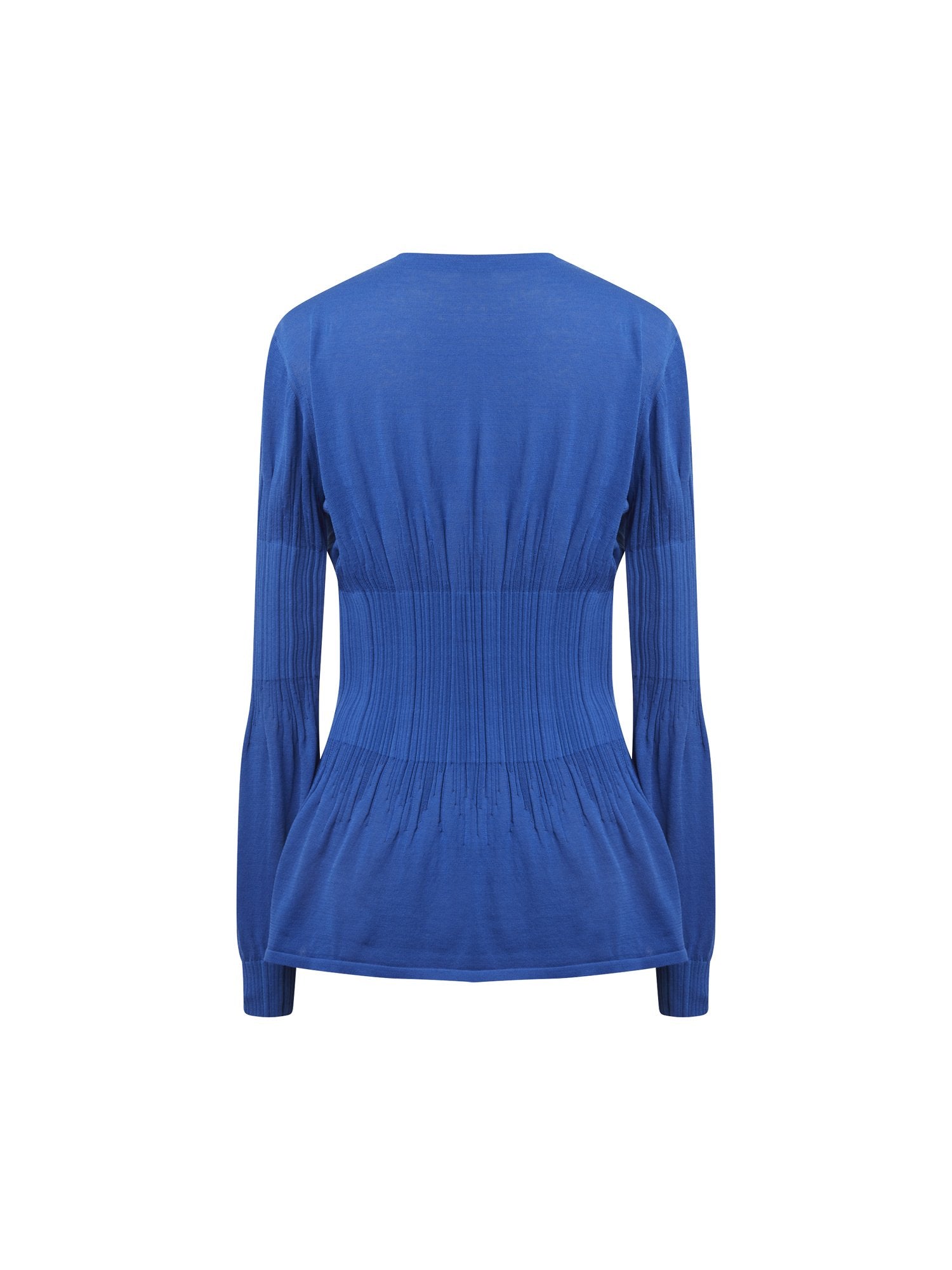 Cardigan manches longues en coton dégradées - Bleu Electrique