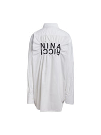 Chemise manches longues en popeline - Blanc & Noir