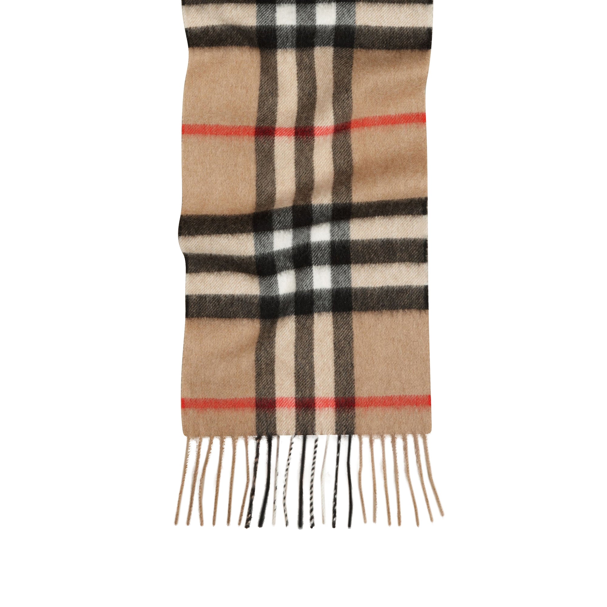 Écharpe en check éclaté en cachemire - Camel Check