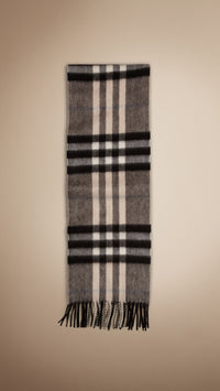Écharpe en check éclaté en cachemire - Charcoal Check