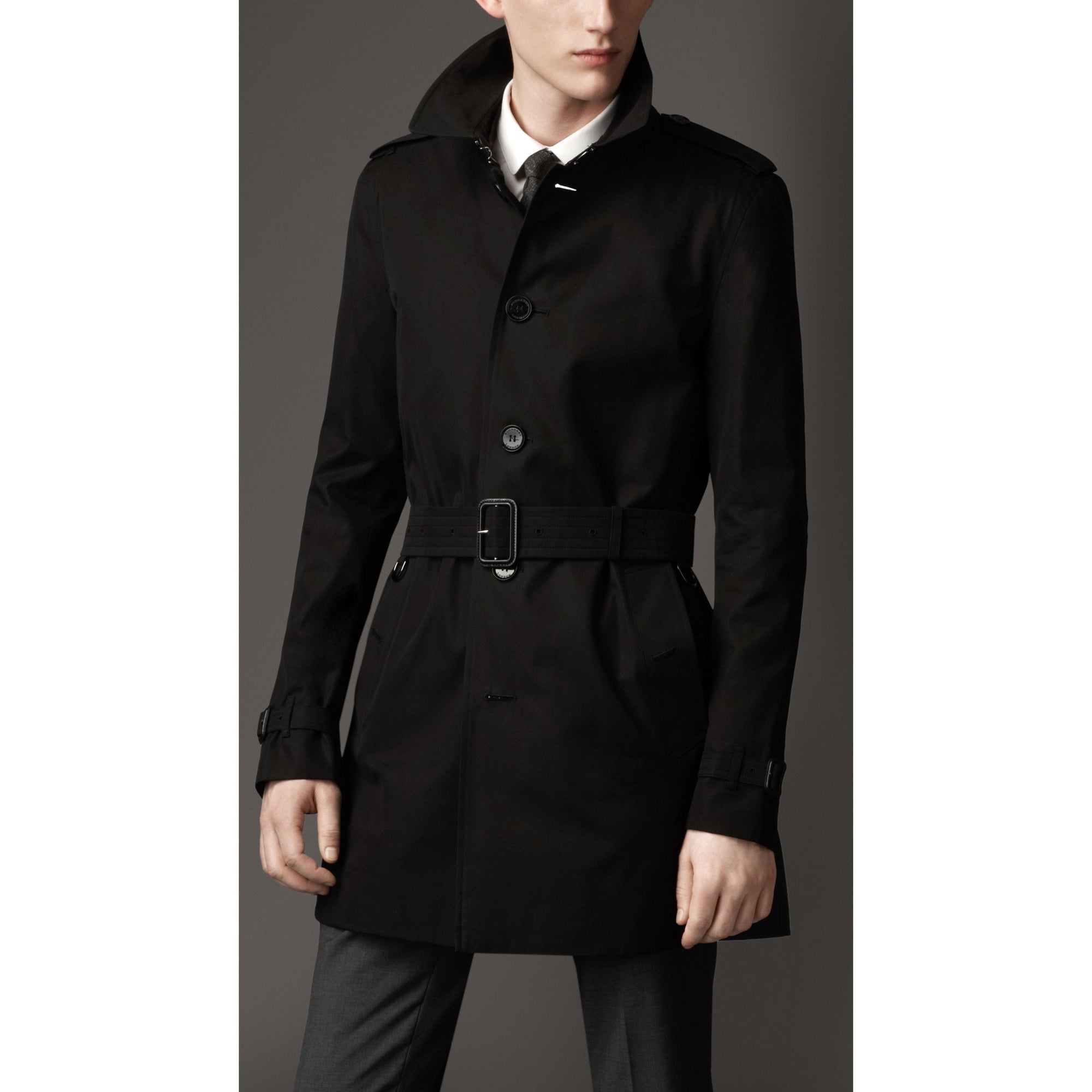 Trench-coat en gabardine de coton - Black