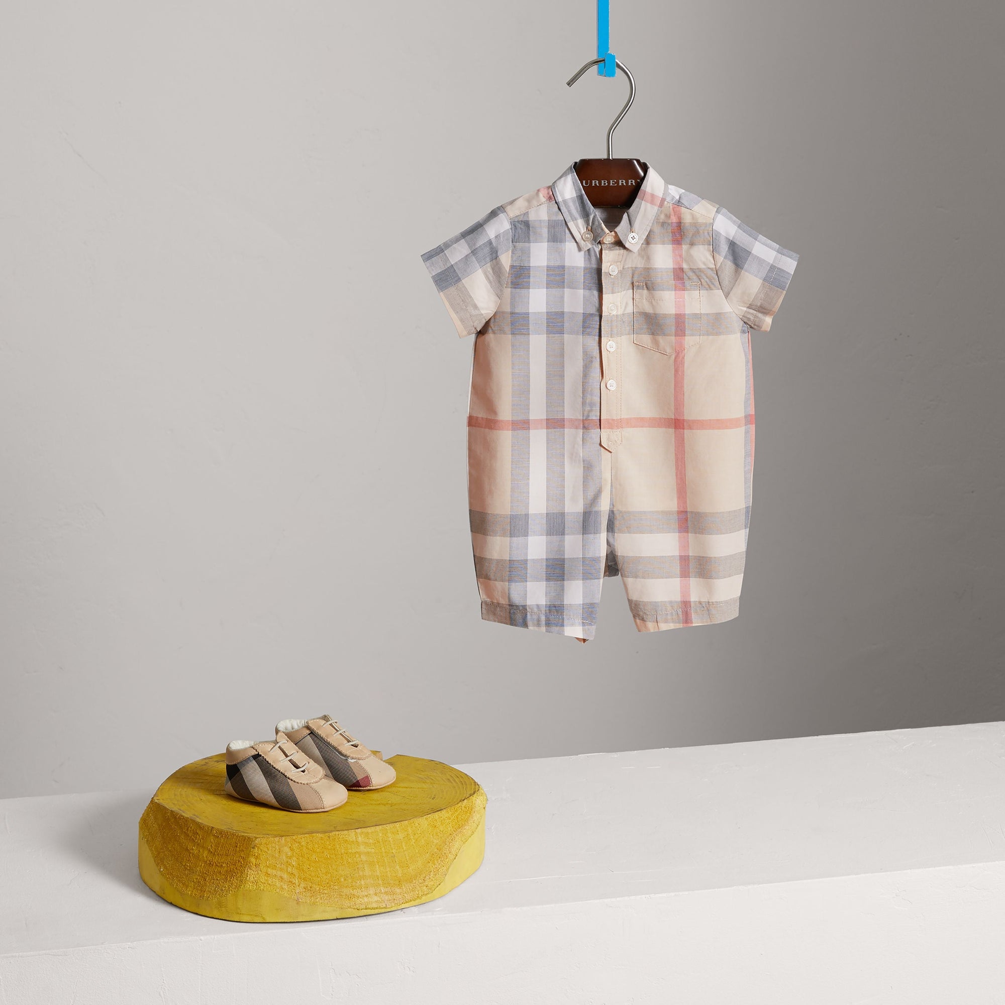 Combinaison en coton à motif check - Pale Classic Check