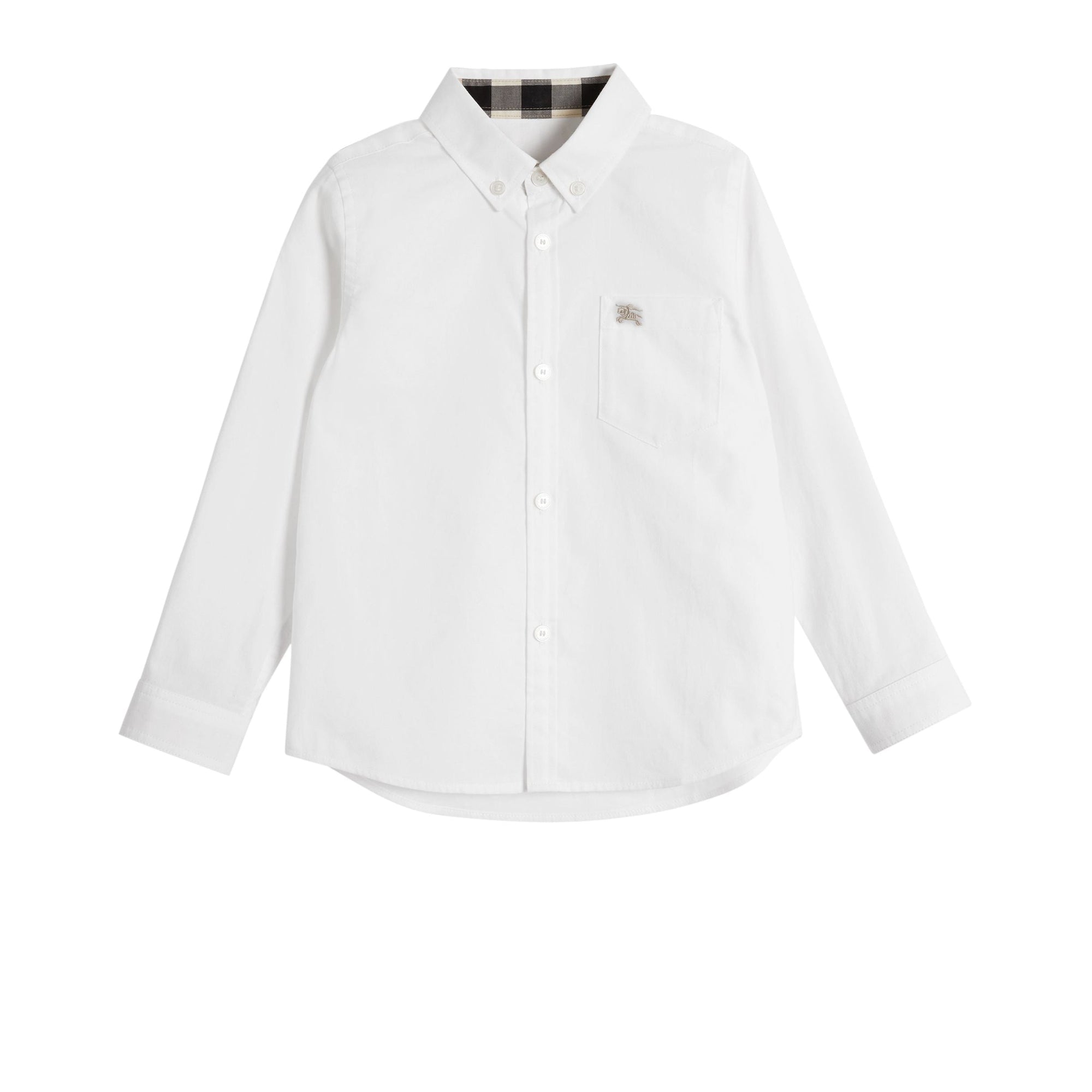 Chemise en coton à col boutonné - White