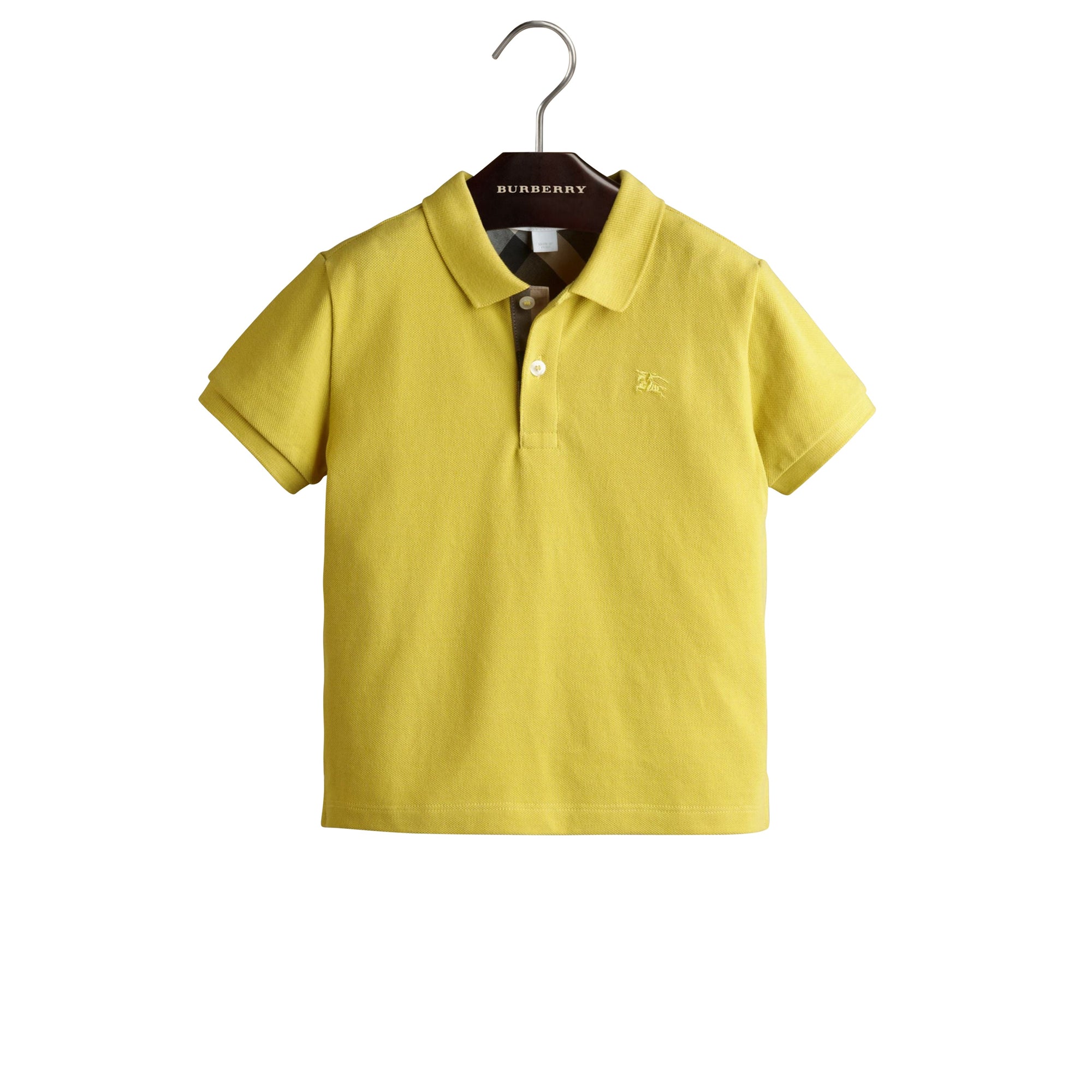 Polo avec plaquette en check - Bright Yellow