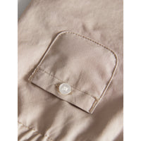 Pantalon en coton avec revers apparents à motif check - Taupe