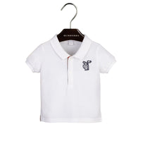 Polo à plaquette en check - White